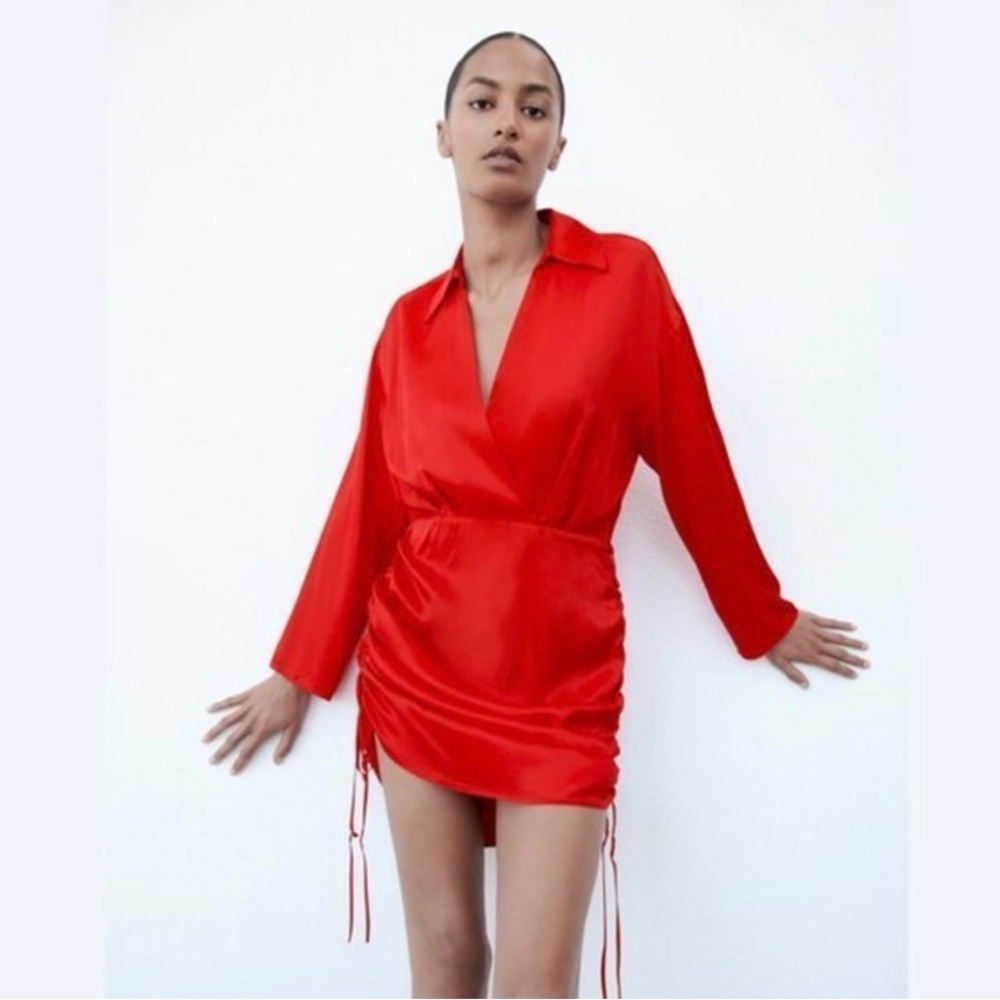 Zara dress with side Ruching
